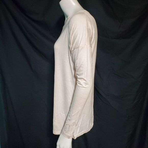 NWT Zenana Outfitters Ivory Pink Long Sleeve Tee - Picture 4 of 6